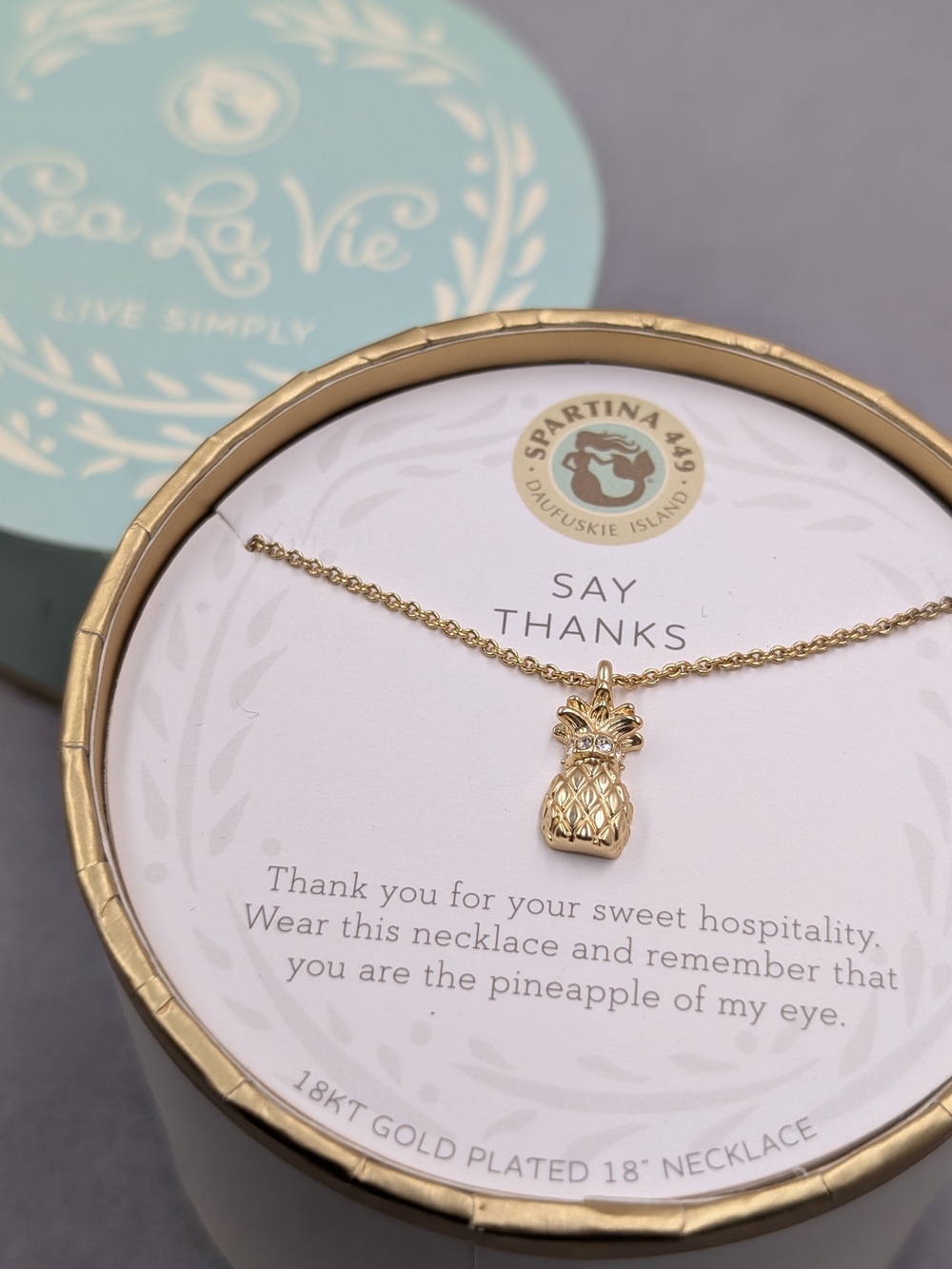 Spartina 449 Say Thanks Pineapple Necklace Hostess Gift NWT | 0244